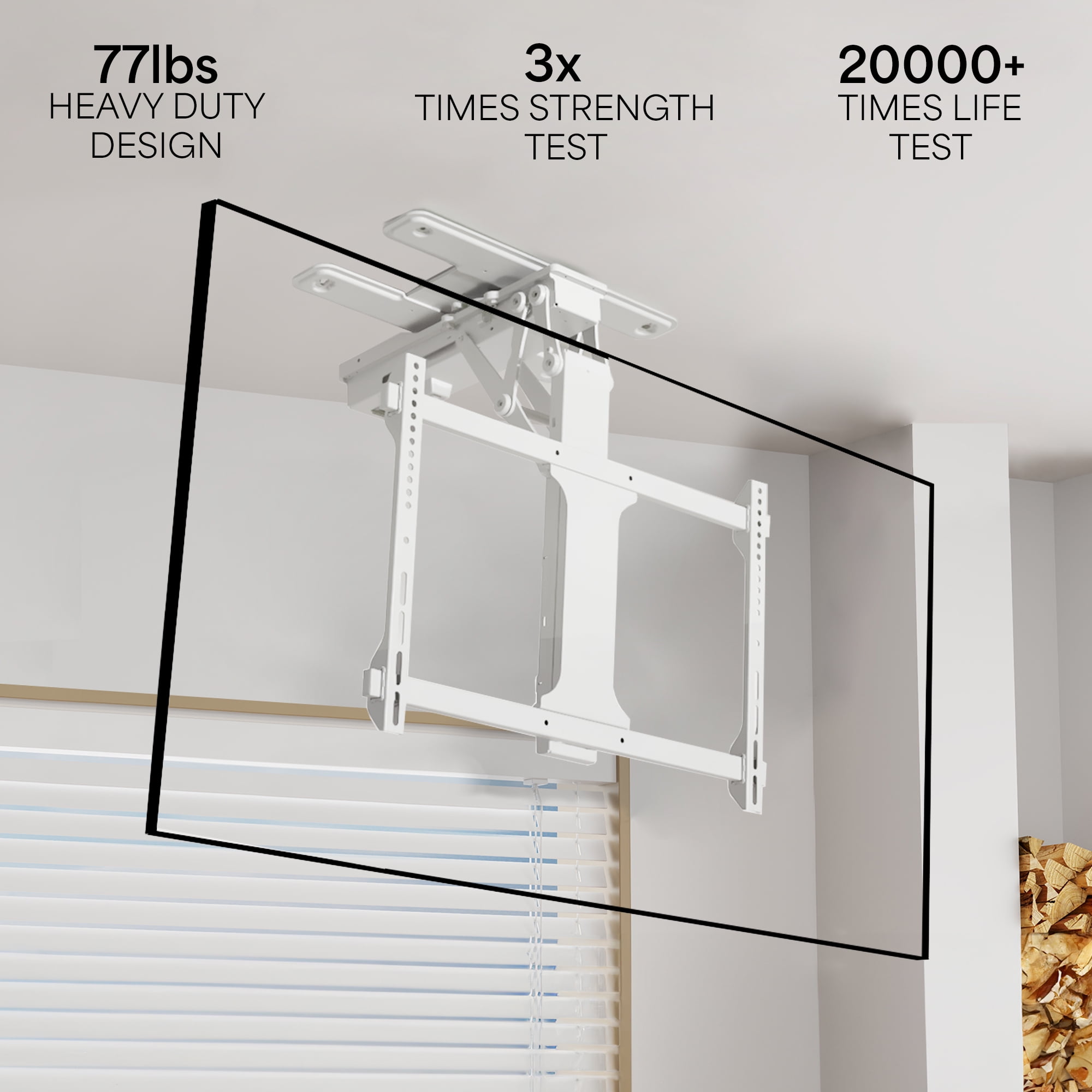 VIVO White Electric Swivel Flip Down Ceiling TV Mount for 32" to 70" Screen