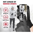 thumbnail image 5 of Winter Waterproof Gloves with Touchscreen Fingers for Men Women ，Windproof Liner Thermal for Running Cycling Driving Hiking, 5 of 7