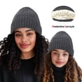 thumbnail image 4 of Autumn Winter Trendy Hats for Women New Satin Warm Knitted Hats for Men and Women Versatile Parent-Child Pullover Knitted Hats, 4 of 8