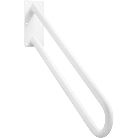 Hold Tight Handrails Steel Wall Mount Handrail - Heavy Duty Stair Railing for Decks, Porch, Mobile Homes, Short Stairway - Weatherproof & Non-Slip Powder Coated Finish - [32"], [White]