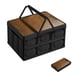 thumbnail image 2 of Organizador plegable de plástico para cajas de almacenamiento para acampada al aire libre con tapa de madera – 43x29x23 cm, blanco o negro, gran capacidad, asas portátiles, contenedor multiusos para, 2 of 6