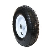 ALEKO WAP13 Turf Pneumatic Replacement Wheel for Wheelbarrow - 13 Inch - Black Tire with White Rim