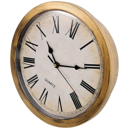 TABLZONE Golden Storage Wall Clock with Hidden Organizer for Cash Jewelry and Home Decoration