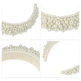 thumbnail image 3 of Diadema acolchada con perlas de imitación, diadema de ala ancha con esponja, diadema para mujer, blanco, 3 of 7