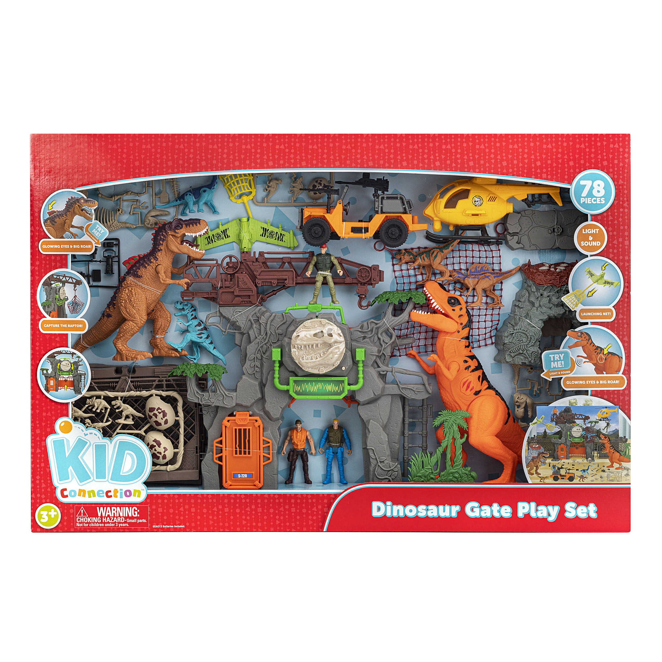 New In Box!! 46 piece Kid Connection Dinosaur Gate Play Set 