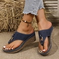 thumbnail image 4 of Dakaela Orthopedic Sandals for Women 2026 with Arch Support Wedge Platform Flip Flops Non Slip Wide Width Casual Dressy Summer Beach Shoes Navy Size 7, 4 of 7