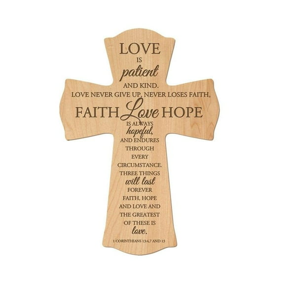 LifeSong Milestones 8x11.25in Black Wall Cross_Love Is Patient