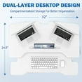 thumbnail image 2 of 32" Stand Up Desk Converter, Height Adjustable Laptop Sit Stand Desk Riser Laptop Workstation for Table Tops and Home Office with Keyboard Tray, White, 2 of 8