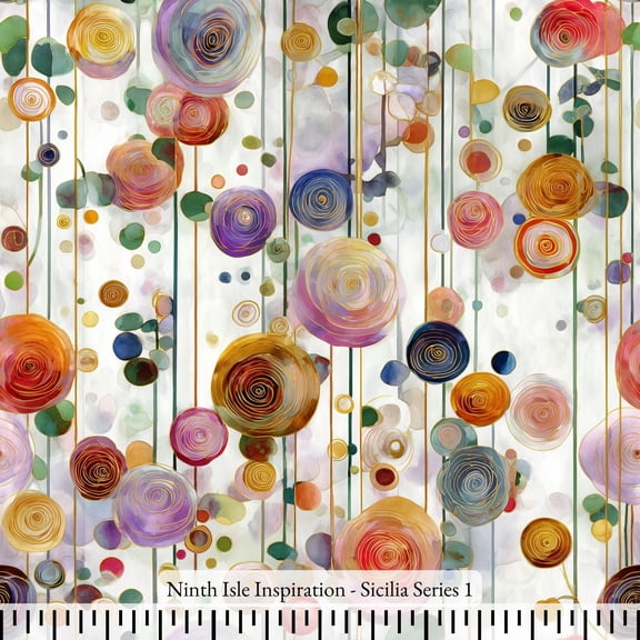 Ninth Isle Inspiration - Sicilia Series - 100% Rayon Fabric By The Yard (Series1, Swatch(11"x11"))