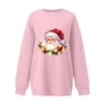 thumbnail image 6 of Feancey Womens Oversized Christmas Sweatshirt Novelty Santa Claus Graphic Sweatshirts Holiday Casual Long Sleeve Crewneck Pullover Thin Fleece Lined Tops Pink XXL, 6 of 6