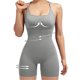 thumbnail image 2 of Mono de tirantes para mujer, sin costuras, con control de abdomen, acolchado, sujetador deportivo de una pieza, top de fitness acanalado de secado rápido, 2 of 5