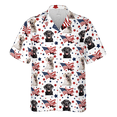 thumbnail image 3 of Lotusprinthandmade Labrador Retriever US Flag Pattern 4th July Independence Day Short-sleeve Hawaiian Shirt M, 3 of 4