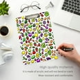 thumbnail image 5 of Fruits and Vegetables Pattern 12.5x9in Clipboard, Durable Acrylic with Metal Clip and Wall Hook for Office or Classroom, 5 of 10