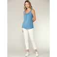 thumbnail image 5 of Made by Johnny Women's Summer Sleeveless Pleated Back Closure Casual Tank Tops L DENIM, 5 of 6