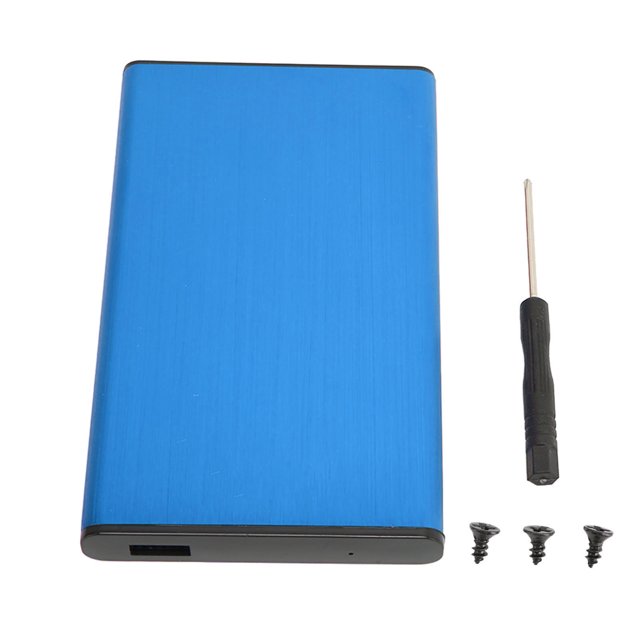 Hard Drive Enclosure, Computer Hard Drive Case 6Gbps Transfer Rate Portable Plug And Play Aluminum Alloy For 2.5 Inch SSD HDD Blue