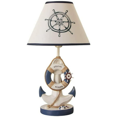 Navy Blue Anchor Plug Table Lamps, Navy Blue Table Lamps Bedroom
