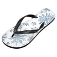 thumbnail image 2 of Unisex Comfort Flip Flops Summer Thong Sandals Non Slip Soles Flip Flop for Beach, Pool, and Daily Wear Watercolor Snowflakes S, 2 of 8