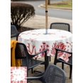 thumbnail image 5 of Outdoor Tablecloth with Umbrella Hole for Patio/Picnic/Party/Camping, Nautical Coastal Waterproof Table Cloth Square Cover Washable, Red Marine Starfish Coral Summer Ocean (54"x 54"), 5 of 8