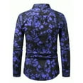 thumbnail image 5 of Mens Shirts Full Floral Print 2026 Stylish Slim Fitted Long Sleeve Lapel Top Casual Comfortable Shirt for Men Dark Purple L, 5 of 6