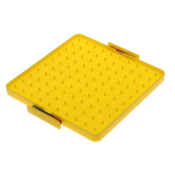 Construcción de Placas de Uñas de Plástico Geométricas Juguete Amarillo Yotijar Placa de tablero de clavos de matemáticas