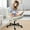 Beige PU, variant on Criss Cross Legged Chair Ergonomic Home Office Desk Chair with Casters, Armless Wide Comfy Computer Task Seat Swivel Rolling Vanity Chair with Height Adjustable and Rocking Function, Beige