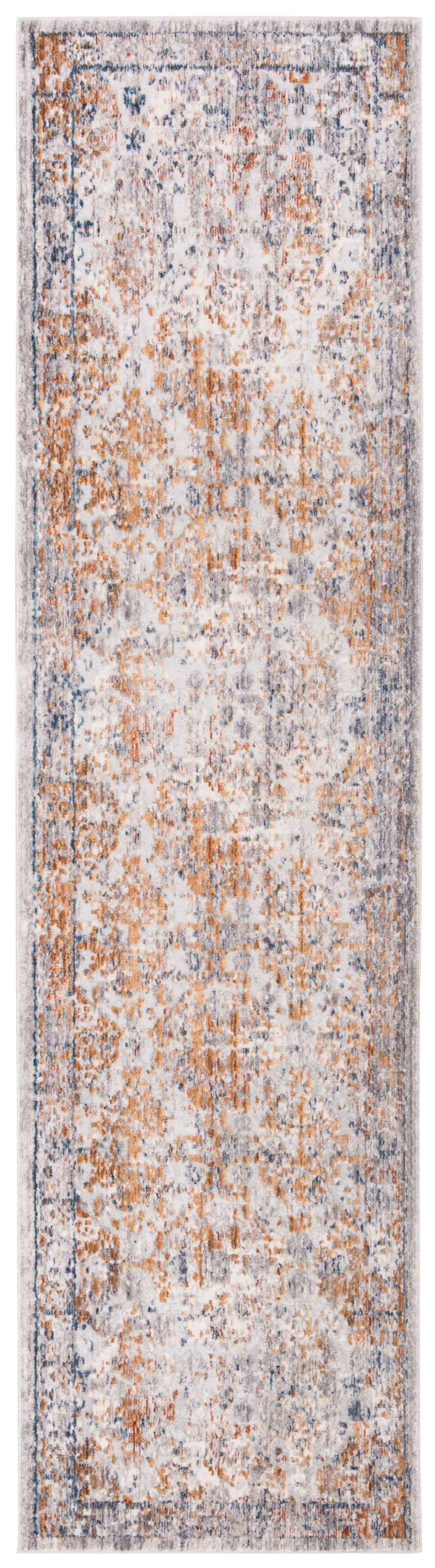 SAFAVIEH Winston Noweel Overdyed Polyester Runner Rug, Light Grey/Cream, 2'2" x 8'