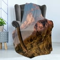 thumbnail image 4 of Saguaro Soft Flannel Fleece Blanket, Mountain State Park with Non Spiral Sided Leaf Aleo Storage Landscape Photo, Cozy Plush for Indoor and Outdoor Use, 50" x 60", Brown Blue Green, by Ambesonne, 4 of 5