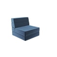 thumbnail image 2 of Novogratz The Flower Chaise Modulaire et Lit de Repos pour Enfants 5-en-1, Velours Bleu Indigo, 2 of 8