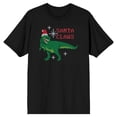 thumbnail image 6 of Santa Claws Men's Dinosaur T. rex Black T Shirt Holidays Christmas, 6 of 7