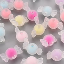 Acrylic 20 pc Transparent Acrylic Beads Frosted Bead in Bead Candy Mixed color 11.5x21.5x11.5mm Hole: 2.5mm