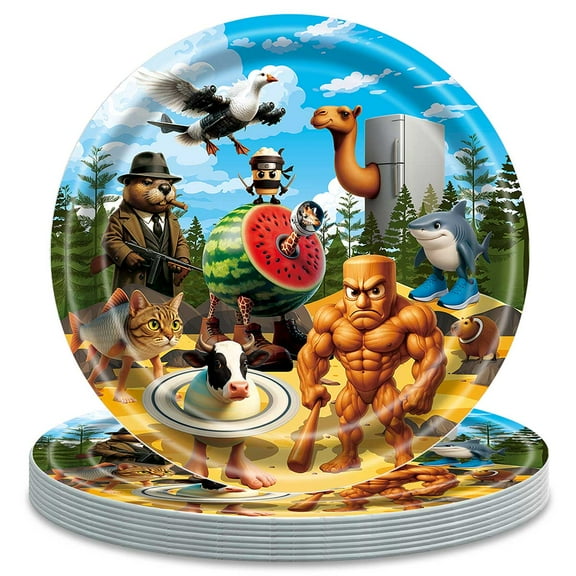 Tung Tung Sahur Paper Plates Birthday Decorations Party Supplies Tableware Disposable Dinnerware