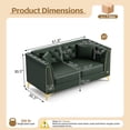 thumbnail image 4 of EHANCIS 61.8" Modular Chesterfield Loveseat, Tufted 2-Seater Sofa with Gold Legs for Home Office & Reception, Green, 4 of 9
