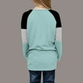 thumbnail image 4 of CLOISE Kids Shirts Boys Long Sleeve Girls Youth Crew Neck Tops Color Block Casual Fashion Fall Winter Clothes Mint Green 7T, 4 of 6