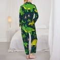 thumbnail image 5 of Kll Dinosaurs Print Women'S Long Sleeve Pajamas With Pants Sleepwear Loungewear 2 Set-Medium, 5 of 9
