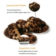 thumbnail image 2 of NineCiFun Women's Fuzzy Slippers Slip on Cross Band Slippers Memory Foam House Slippers Open Toe Sandals for Outdoor Indoor，Leopard，Size 9-10US, 2 of 9