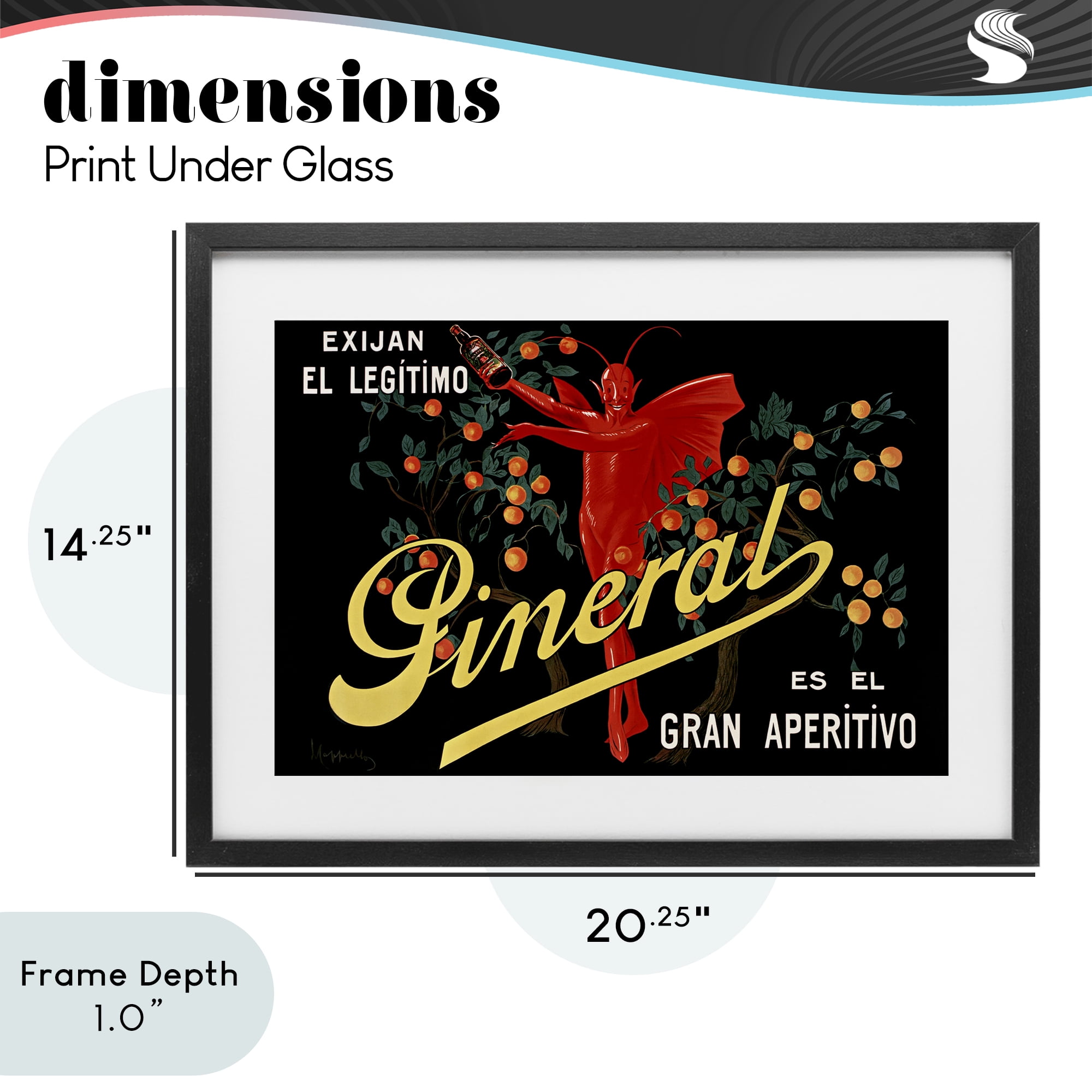 Stupell Industries Aperitif Poster with Character Black Framed Print Under Glass, design by Leonetto Cappiello