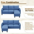 thumbnail image 6 of Furmax 70" Convertible Sectional Sofa Couch 3-Seat L-Shaped Small Sofa Couch with Reversible Chaise for Small Living Room, Apartment and Small Space, Linen Blue, 6 of 9