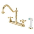 thumbnail image 1 of Kingston Brass Heritage 8" Center Kitchen Faucet with Non-Metallic Sprayer, 1 of 1