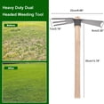 thumbnail image 4 of Hoe and Cultivator Garden Rake, Hand Tiller with Wooden Handle, Sharp Hoe Blade & Sturdy 3 Claw Tiller, Heavy Duty Dual Headed Tools for Digging, Loosening Soil, Weeding, 4 of 8
