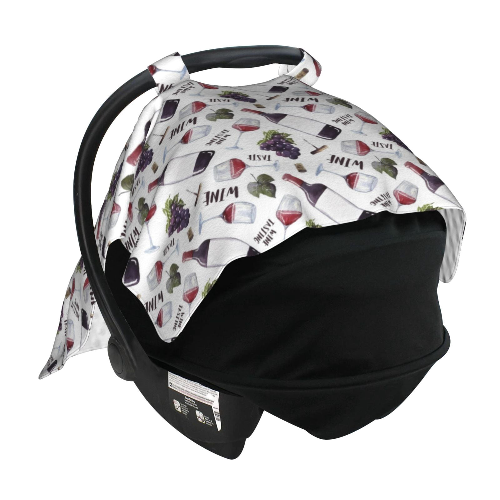 Car Seat Cover Baby - Wine Glasses2 Breathable Infant Car Seat Cover for Baby Carseat, Lightweight Comfort Baby Essentials Must Haves Newborn Stuff for Girl Boy