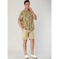 thumbnail image 3 of Unique Bargains Chemise de Plage à Manches Courtes Imprimée Léopard pour Hommes Été Jaune m, 3 of 6