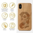 thumbnail image 4 of Case Yard Wooden Case Outside Soft TPU Silicone Slim Fit Shockproof Wood Protective Phone Cover for Girls Boys Men and Women Supports Wireless Charging Sucra Donna Day of Dead Design case for iPhone-X, 4 of 7