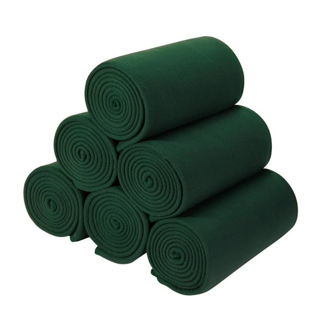 Manta CAI TENG de forro polar verde, 100% poliéster, 50 x 60 cm, paquete de 6