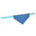 thumbnail image 2 of Pañuelo triangular para mascotas con diseño de estampado, bufanda ajustable con cuello triangular para perro con correa de cuero de PU para perro gato azul S, 2 of 5