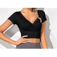 thumbnail image 2 of MMNOX WIBE Yoga V-cut Top Tee Black, 2 of 2