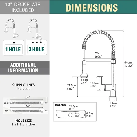 

Matte Black Spring Kitchen Faucet with Pull Down Sprayer Rv Black Kitchen Sink Faucet with Pull Out Sprayer 3 Function Single Handle Laundry Faucet with Cover Plate Brass(Single or 3 Hol