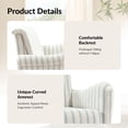 thumbnail image 4 of Farmhouse Loveseat Couch with Solid Wood Legs, Linen Fabric Sofa for Living Room Apartment, Stripe, 4 of 6
