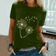 thumbnail image 1 of ICHUANYI Clearance Women Casual Letter Printing Short Sleeves Loose T-Shirt Blouse Tops(Green, L) ICHUANYI WER2023080901098, 1 of 6