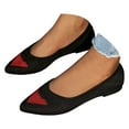 thumbnail image 1 of Mepaouo Ballerines pour Femmes à Bout Pointu en Tricot Chaussures de Robe Confort Classiques Souples à Petit Talon Compensé à Enfiler, 1 of 8