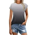 thumbnail image 2 of Women's Short Sleeve Round Neck Pleated T-Shirt Tops Blouses Tees Casual Daily Wear Business Office Vacation Outfits Fashion Essential Gift for Women | Aestivo,Multicolor L, 2 of 8